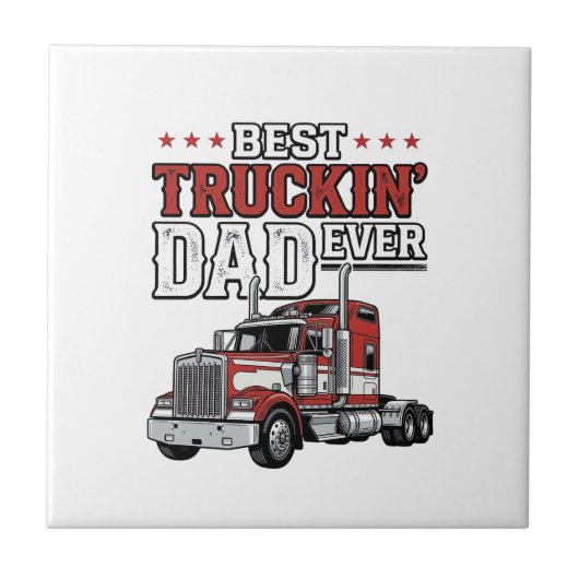 Beste Truckin vader ooit vintage truck shirt ontwe Tegeltje (Voorkant)