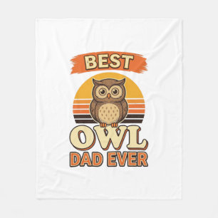 Beste Uil Papa Ooit Vintage Gravure Shirt Ontwerp_ Fleece Deken