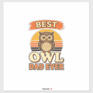 Beste Uil Papa Ooit Vintage Gravure Shirt Ontwerp_ Sticker