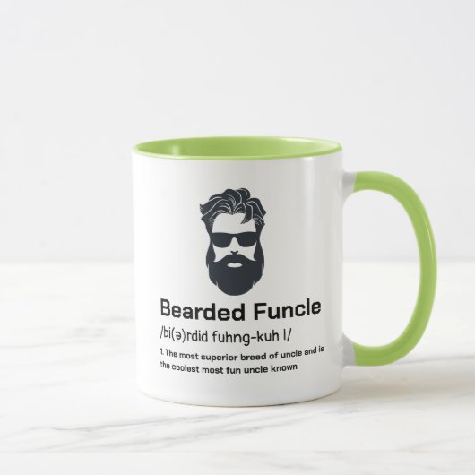 Beste Uncle Definition Funny Bearded Funcle Mok (Rechts)