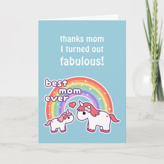 Beste Unicorn Mom Kaart (Voorkant)