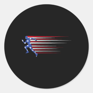 Beste Usa Amerikaanse Vlag Atletiek Geschenk Team  Ronde Sticker