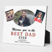 Beste vader 2 Kinder fotocollage priester Plaque Fotoplaat (Zijkant)