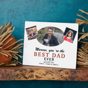 Beste vader 2 Kinder fotocollage priester Plaque Fotoplaat