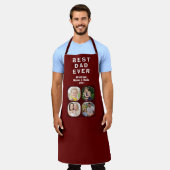 Beste vader 4 foto collage familie vader schort (Gedragen)