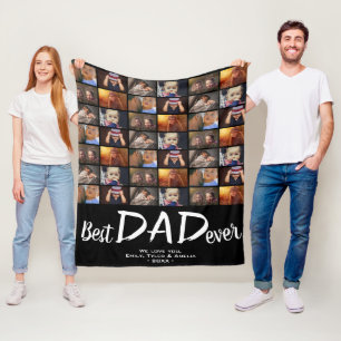 Beste vader 6 Foto Collage Family Photo Patroon Fleece Deken