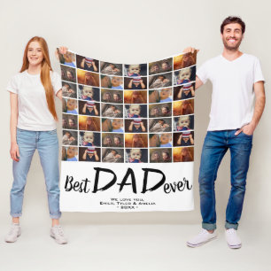 Beste vader 6 Foto Collage Family Photo Patroon Fleece Deken