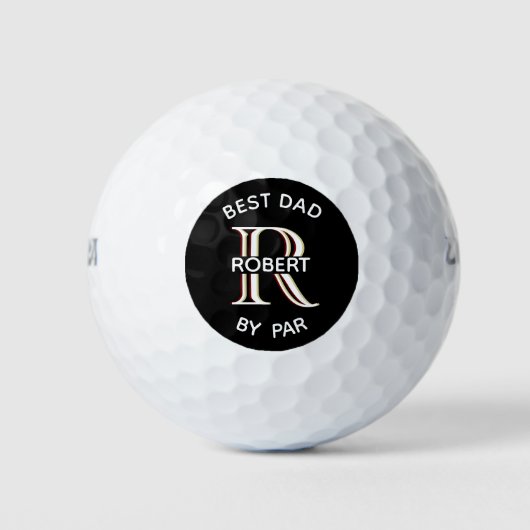 Beste vader Aangepaste Drieletterige Voornaam Mono Golfballen (Voorkant)