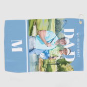 Beste Vader Aangepaste Foto Monogram Golfbaan Golfhanddoek (Horizontaal)