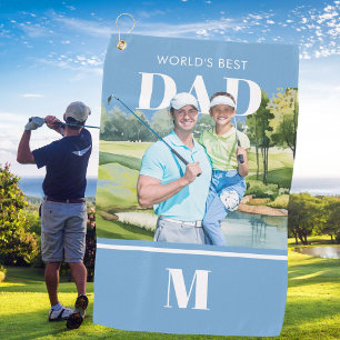 Beste Vader Aangepaste Foto Monogram Golfbaan Golfhanddoek