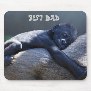 Beste vader, baby aap die pap omhelst muismat
