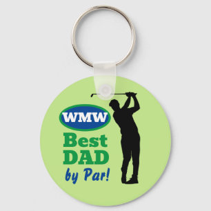 Beste vader bij Par! Monogram Golf Pet Sleutelhanger