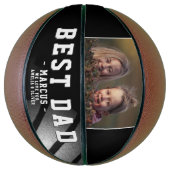 Beste vader Black Silver Ball Foto Vader Dag Basketbal (Verticaal)