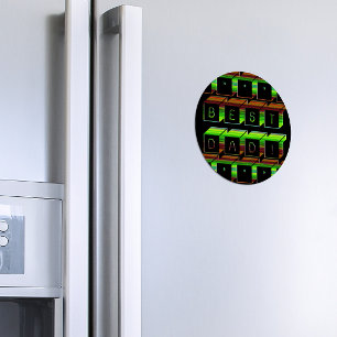 Beste vader blokkeert tekst groen en bruin magneet