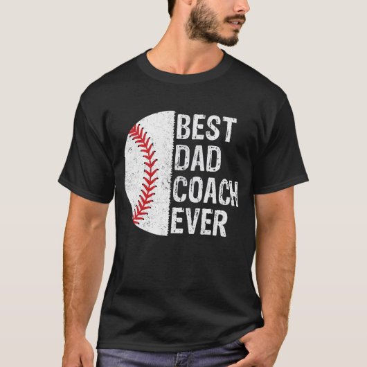 Beste vader coach ooit grappige honkbal sport lief t-shirt (Voorkant)