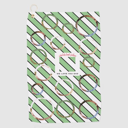 Beste Vader Custom Four-Photo 🎄 Vakantie Golfhanddoek (Voorkant)