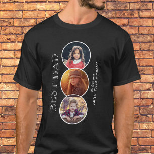 Beste vader Dag 3 Ovale Foto Collage T-shirt