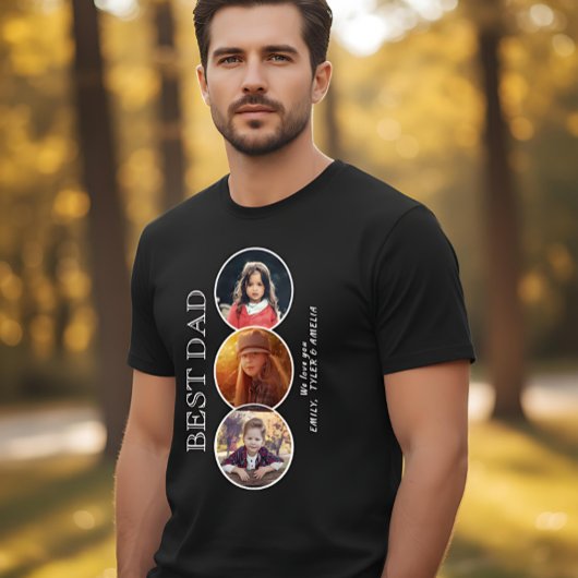 Beste vader Dag 3 Ovale Foto Collage Tri-Blend Shirt