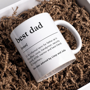Beste vader definitie grappige zwarte typografie koffiemok