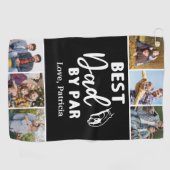 Beste vader door Par Custom 6 Foto Vaderdag Golfhanddoek (Horizontaal)