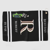 Beste vader door Par Custom Monogram Name Clubs Golfhanddoek (Horizontaal)