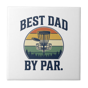 Beste Vader Door Par Disc Golf Vintage Sunset Desi Tegeltje