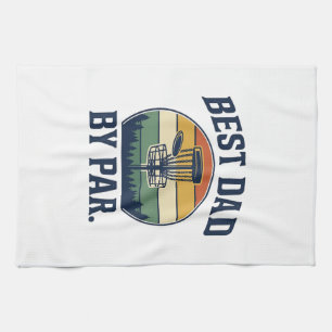 Beste Vader Door Par Disc Golf Vintage Sunset Desi Theedoek