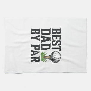 Beste vader door par golf Vaderdag vintage ontwerp Theedoek