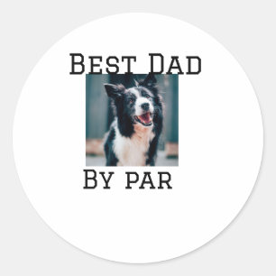 Beste vader door par hond huisdier foto modern een ronde sticker