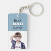 Beste vader Dusty Blue Foto Vader Dag Sleutelhanger (achterkant)