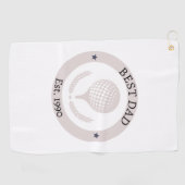 Beste vader Est. | Vaderdag Gift Golfhanddoek (Horizontaal)