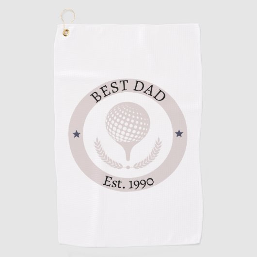 Beste vader Est. | Vaderdag Gift Golfhanddoek (Voorkant)