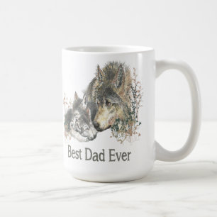 Beste vader Ever Wolf Waterverf Animal Ar Koffiemok