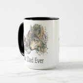 Beste vader Ever Wolf Waterverf Animal Ar Mok (Voorkant links)