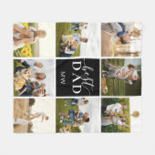 Beste vader Foto Collage Monogram vader Fleece Deken (Voorkant (Horizontaal))