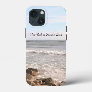 Beste vader Foto van de Wavy Atlantic Ocean Blue S iPhone 13 Mini Hoesje