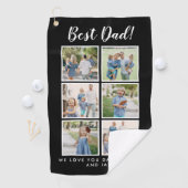 Beste vader! Foto's Collage Black Golfhanddoek (Insitu)