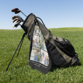 Beste vader! Foto's Collage Black Golfhanddoek (Groen)