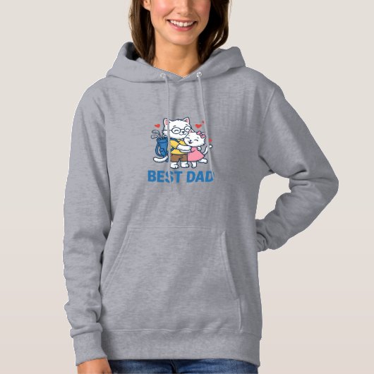 Beste Vader Golf Kat Knuffel Cute Vector Design_1 Hoodie (Voorkant)