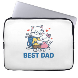 Beste Vader Golf Kat Knuffel Cute Vector Design_1 Laptop Sleeve