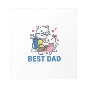 Beste Vader Golf Kat Knuffel Cute Vector Design_1 Notitieblok