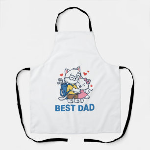 Beste Vader Golf Kat Knuffel Cute Vector Design_1 Schort