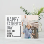 Beste vader in de Vaderdag van de wereld | Fotokaa Kaart (Staand voorkant)