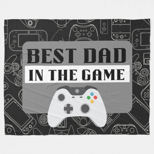 Beste vader in het spel Sketch Black Large Fleece Deken (Voorkant (Horizontaal))
