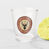 beste vader jaagend op Logo Vaderdag Shot Glas (Voorkant)