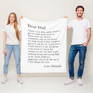 Beste vader Letter Typografie gepersonaliseerd Fleece Deken