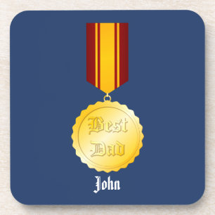 Beste Vader Medaille Broche Vaderdag Bier Onderzetter