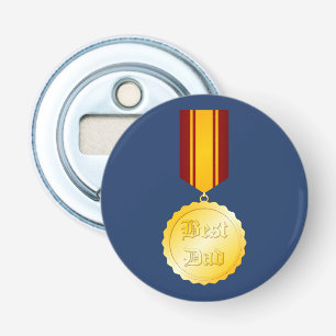 Beste Vader Medaille Broche Vaderdag Button Flesopener
