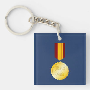 Beste Vader Medaille Broche Vaderdag Sleutelhanger