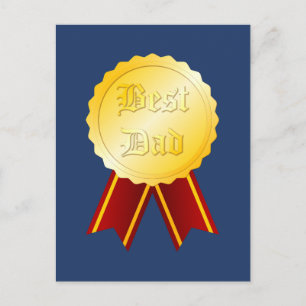 Beste Vader Medaille Lint Vaderdag Briefkaart